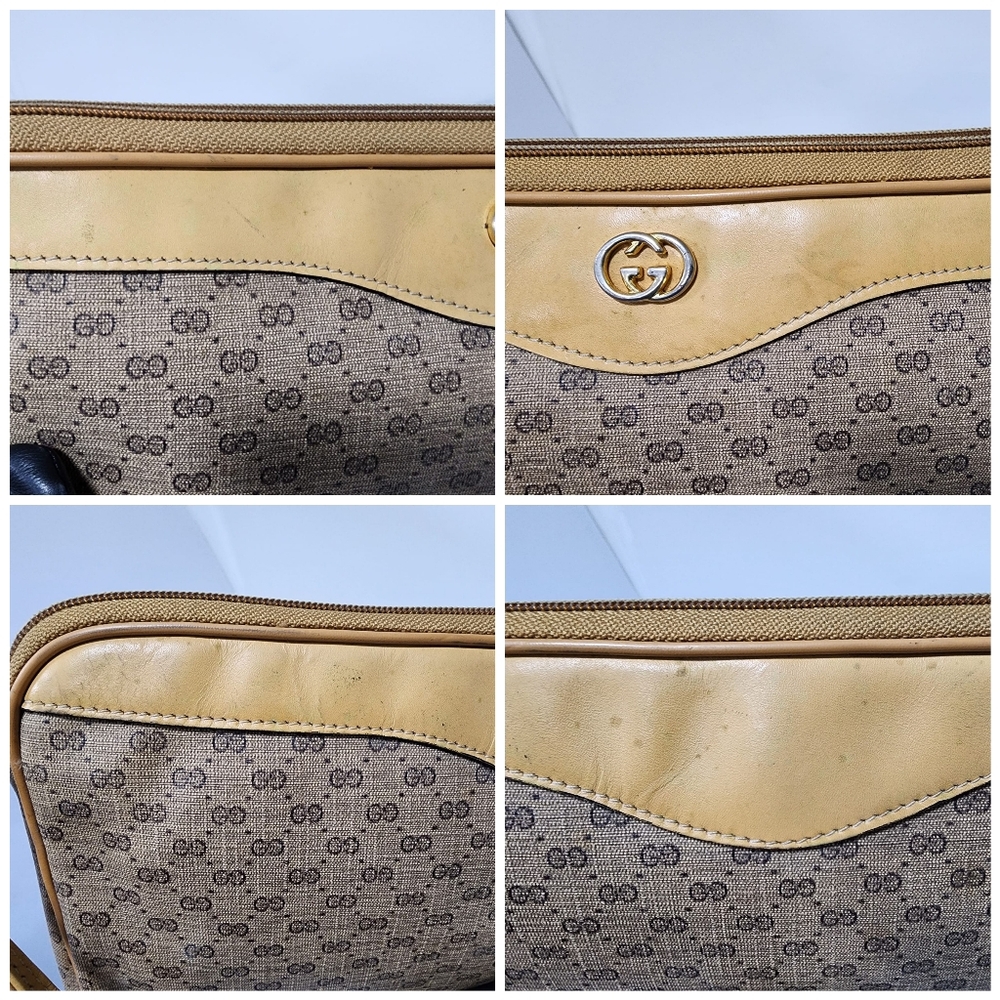 Gucci Vintage Interlocking G Shoulder Bag Brown/Beige - Picture 9 of 13